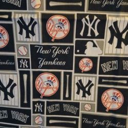 New York Yankees Fabric 1 Yd 100% Cotton. Unwashed.