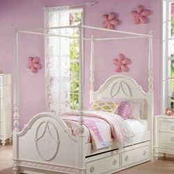 Brand New Ivory Canopy Youth Bed