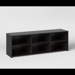 (1) Black 6 storage compartments TV stand for TVs up to 70”