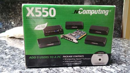 Ncomputing x550 5 user desktop virtualization kit