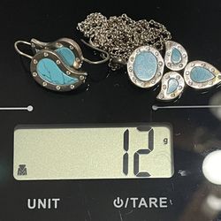 Retired THOMAS SABO Turquoise and 925 Silver Necklace & Earrings