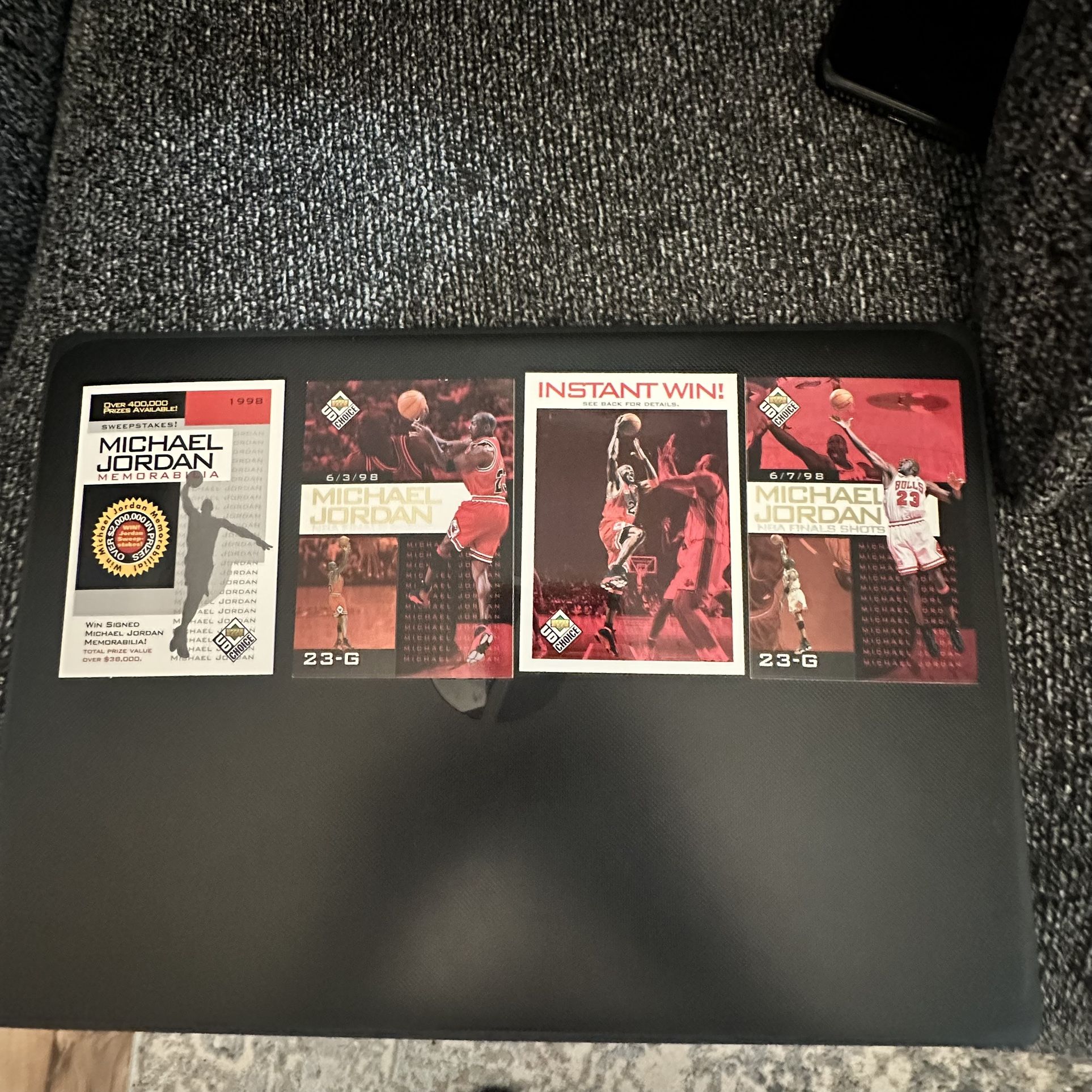 Michael Jordan 1(contact info removed)-99 Upper Deck UD Choice NBA Finals lot of 4 cards