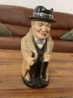 Royal Doulton Winston Churchill 9" Toby Jug Mug Vintage Cup