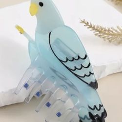 Acrylic Hair Claw Clip Bird Parakeet Blue Bird Animal Shape Design Accessory Fun