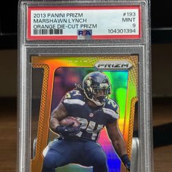 Marshawn Lynch 2013 Panini Prizm Orange /50 Seattle Seahawks SSP  PSA 9