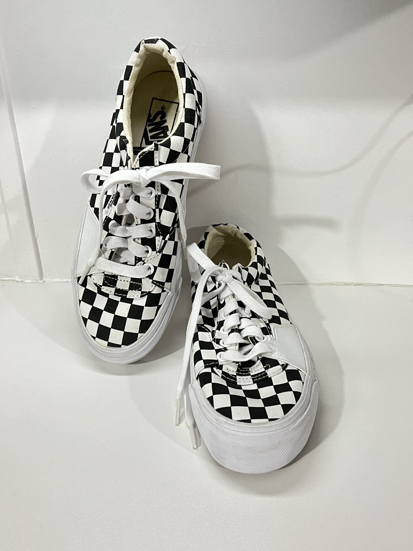 Vans  White and Black  checkered unisex Vans   Men's size 7 Women's size 8.5