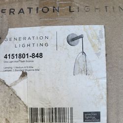 GENERATION
LIGHTING
(contact info removed)-848
One Light Wall:Bath Sconce
Lamping: 1 Medium A19 60w
Lampes:1Standard Moyenne 60w