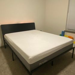 QUEEN MATTRESS WITH LED BED FRAME 