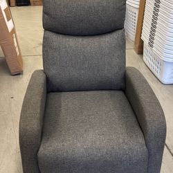 Pushback Recliner Chair with Padded Seat and, Grey