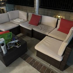 Outdoor Patio Sectional Sofa Set (7 pcs)