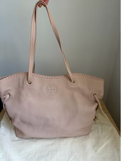 Tory Burch - Pink Leather Draw String Tote