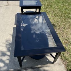 Glass Coffee Table And End Table