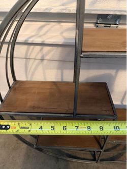 World Market Round Wood & Metal Shelf – 28” Industrial Wall Shelf