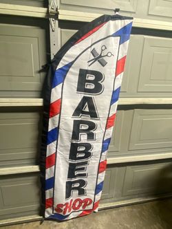 Barber Shop Feather Flag Banner