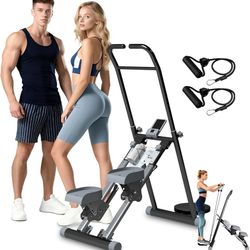 stairmaster Machine for Home - Stair Climber Stepper for Home Gym Exercise, Compact Folding Stair Stepper, Adjustable Handlebar/Pedal, Knee-Friendly F