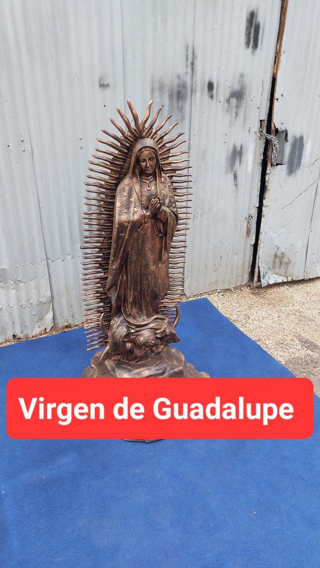 Virgen Maria De Guadalupe / Our Lady Of Guadalupe / Cast Aluminum / Metal