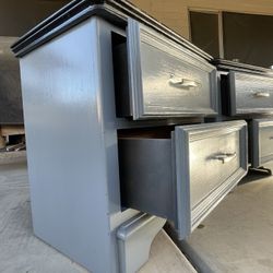 Solid Wood Nightstand Pair 