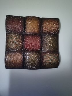 Metal Wall Art Scroll Panel Decor