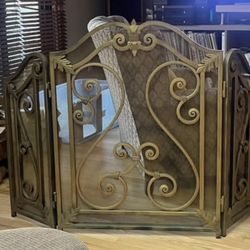 Antique Heavy Fireplace Screen 