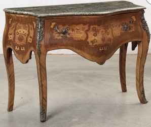 Continental Rococo Style Metal Mounted Marquetry Inlaid Commode, Post 1950
