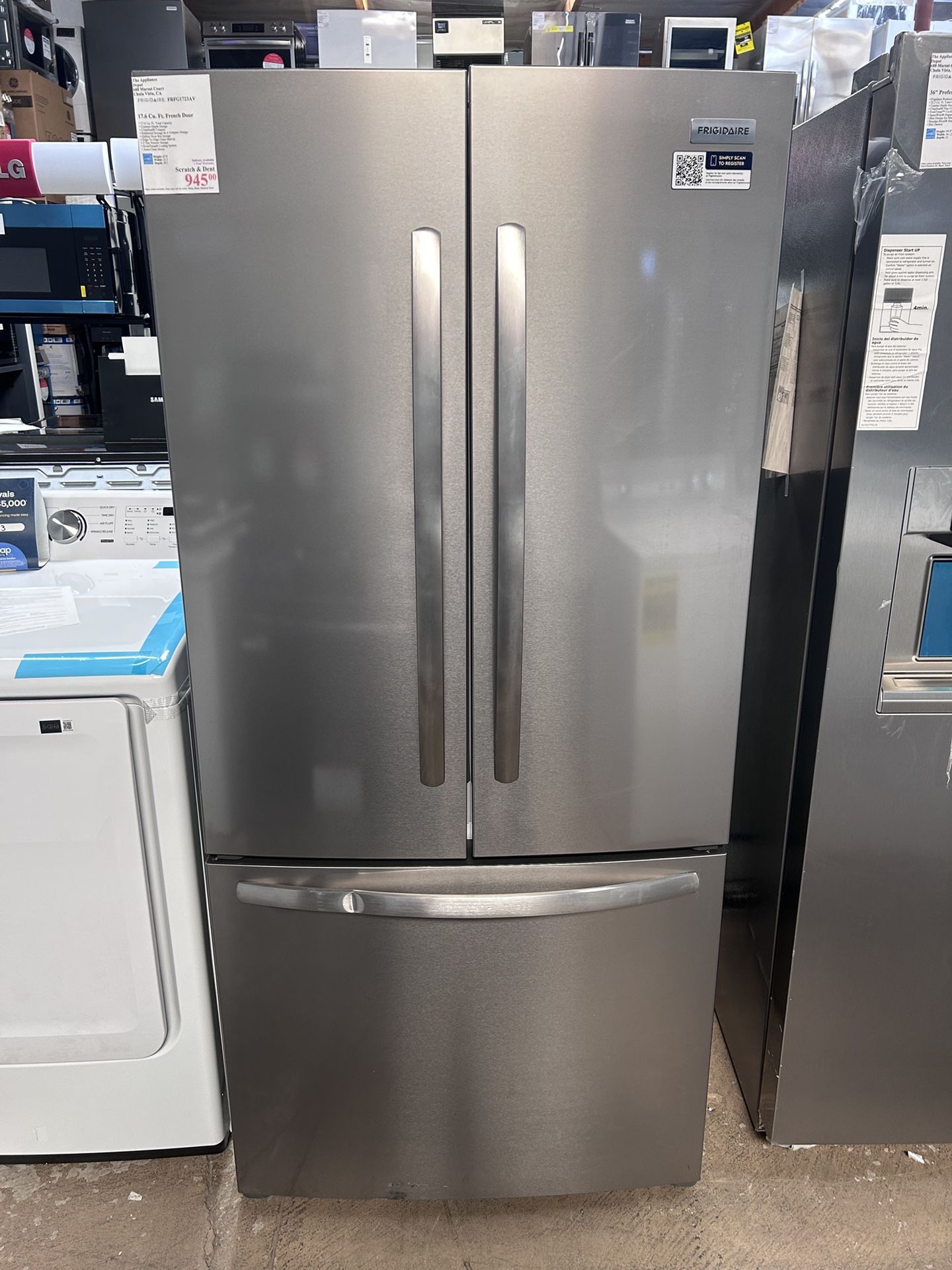 New Frigidaire 31.5”W French Door Refrigerator