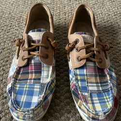 Sperry Songfish Prep Navy Multi/Tan/Madras 10
