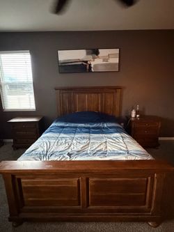 Wood Bedroom Set with Nightstands
