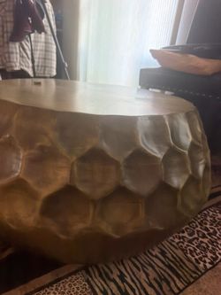 Vintage Honeycomb gold/ tan coffee table