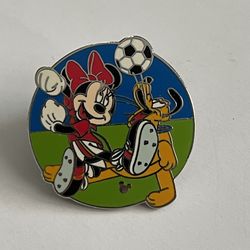 Disney DLR Global Lanyard Series 3 Minnie Mouse & Pluto Soccer Pin