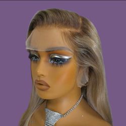 ✨ 20 in Super Natural Dark Ash Ombre Root Human Hair Lace Wig Make Offer!✨