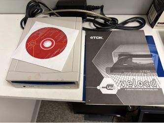 TDK VeloCD Hi-Speed USB 2.0 External CD-RW Drive - with CD + Manual