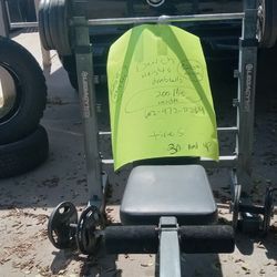 Bench And 200 lbs Weight And Dumbbells 