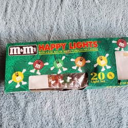 Vintage M&M mm Happy Lights String Lights 20 Covers Christmas 1990s