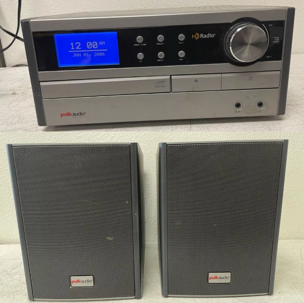 POLK AUDIO HDX3 STEREO DIGITAL AM/FM RECEIVER CD with Speakers
