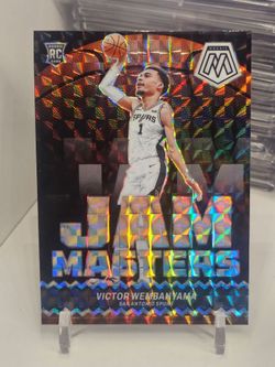 Victor wembanyama rookie card jam masters silver mosaic prizm spurs