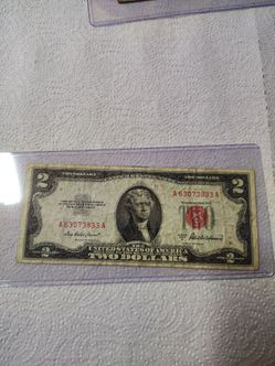 Two dollars bill red seal