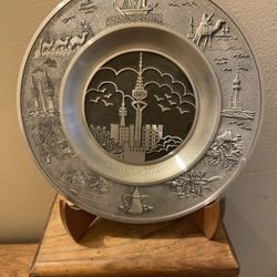 STATE OF KUWAIT  Oriental PEWTER Plate-new 