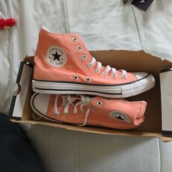Coral Converse Original High Tops Size 9 Womens 