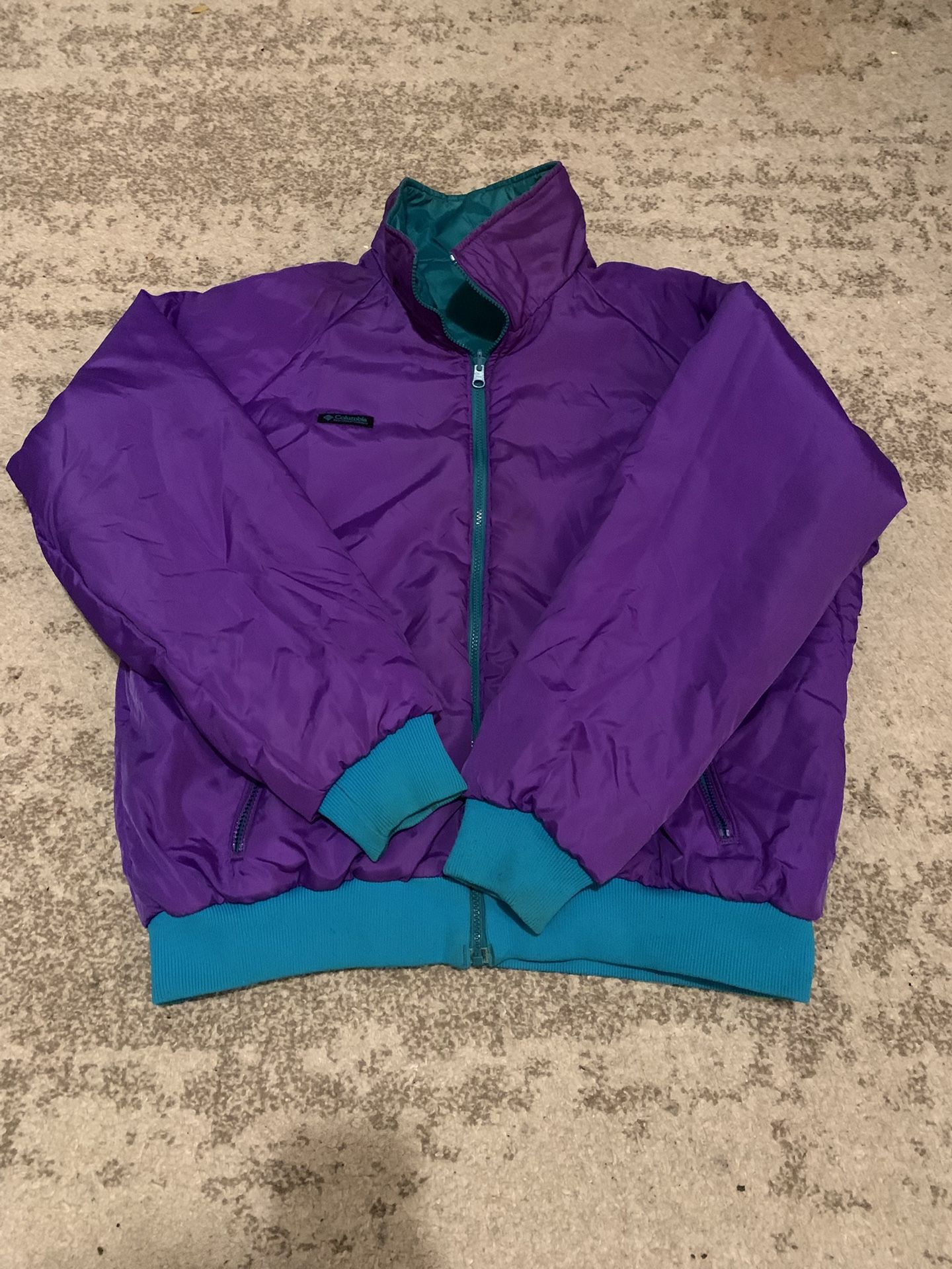 Columbia Jacket Men’s Large Purple Green Reversible