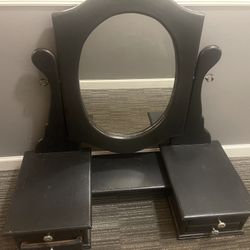 Black Wooden Dresser Mirror