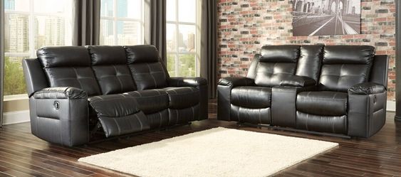 Reclining led lighting couch and loveseat