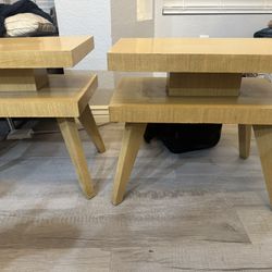 Mid Century Space Age Multilevel End Tables Night Stands 