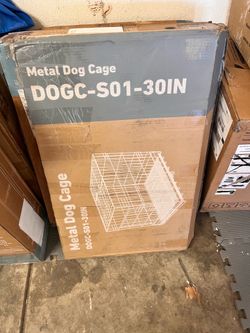 White metal dog cage 30 in