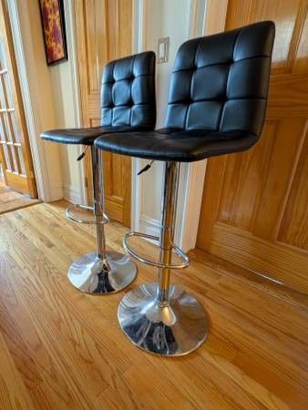 Set of 2 Oxygen Bar Stools Black
