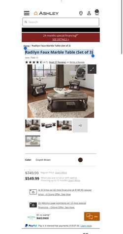 Radilyn Faux Marble Table (Set of 3)