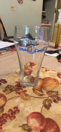This is a vintage White Castle 90th Anniversary Coca-Cola Glass tumbler