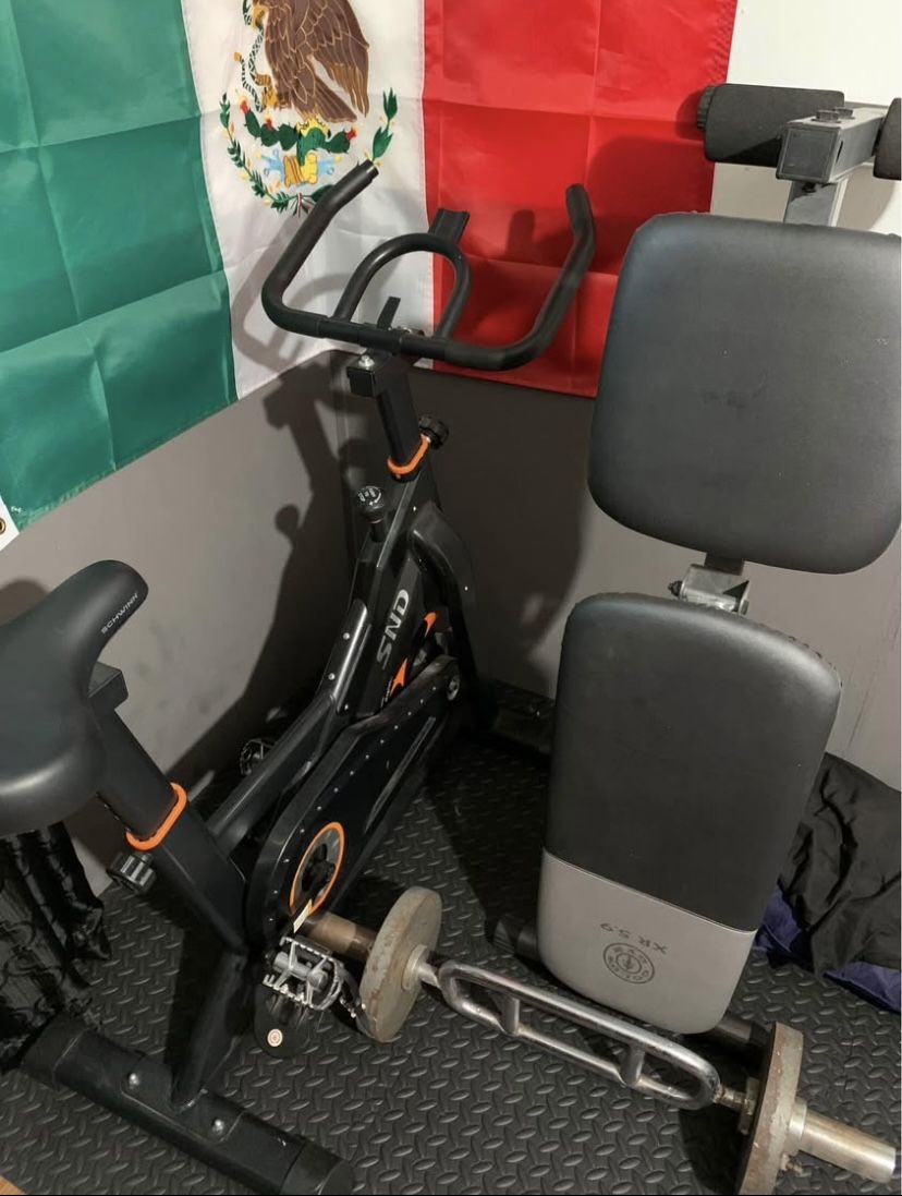 Exercise Bike & Bench Gym Equipment