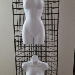 Half Round Plastic Female Mannequin Torso, White
