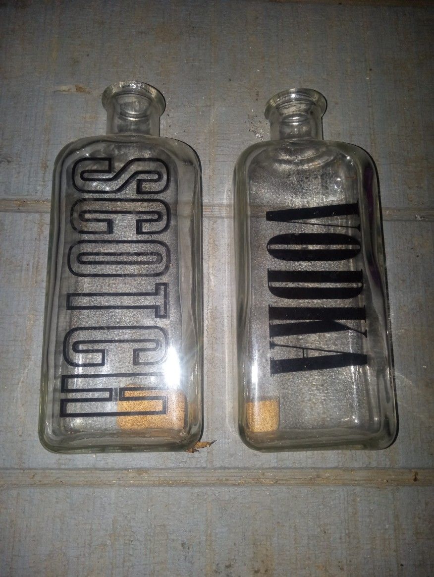Vintage Alcohol Glass Bottles