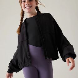 ATHLETA GIRL GOOD DAYS BOMBER kids size 12 large 